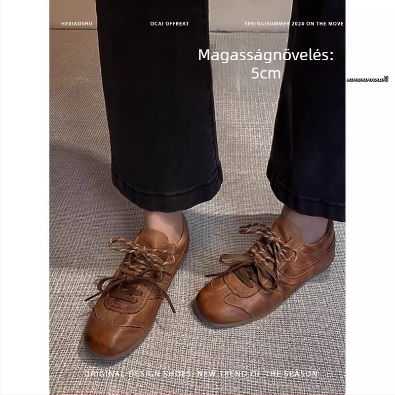 Női velúr tornacipő kerek orral, alacsony sarok 1–3 cm, gumi talp, bőr belső