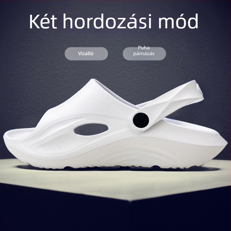 Íves tartású szandál vastag EVA talppal 5-8 cm, otthonra és kültérre, csúszásmentes, koreai stílus