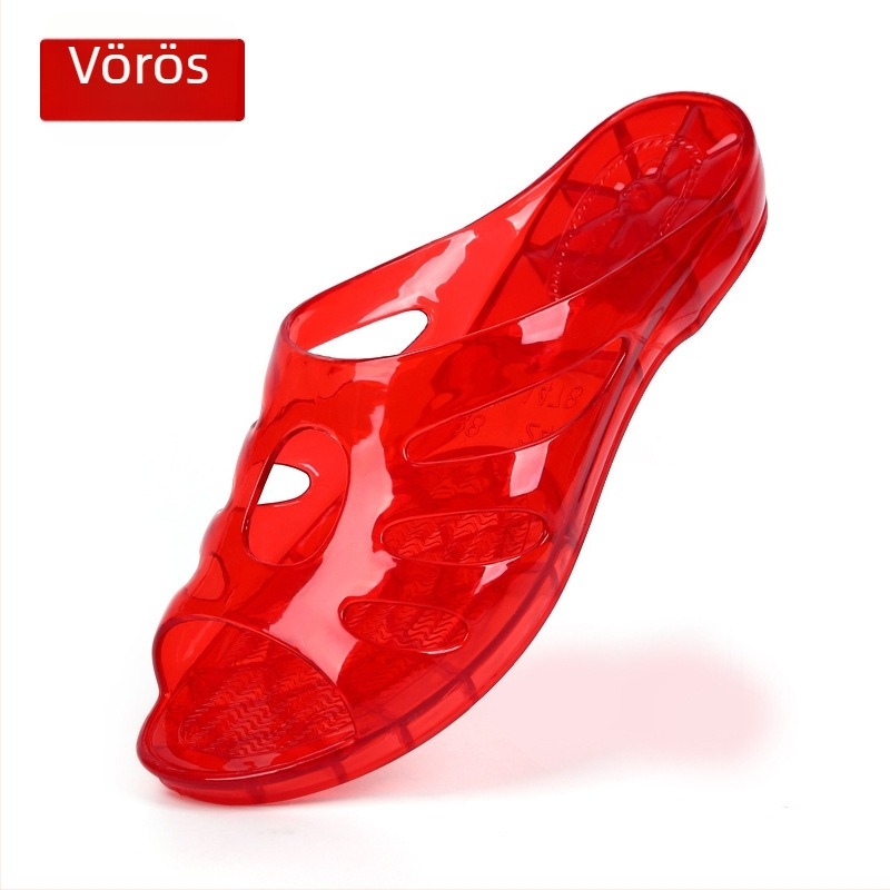 Női PVC platformos papucs háziszandál – alacsony sarok 1–3 cm, kerek orr, PVC felsőrész, PVC talp, injektált talp technológia