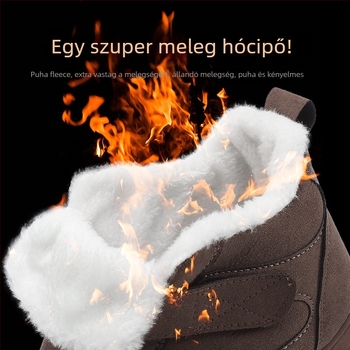 Téli női casual tornacipő Velcro-zárással, textil felsőrész, kerek orr, lapos sarka