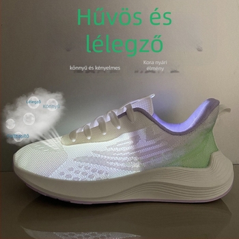 Női sportos-casual cipő hálós felsőrész, kerek orr, légáteresztő, 3–5 cm magas középtalpú sarok, injektált talp