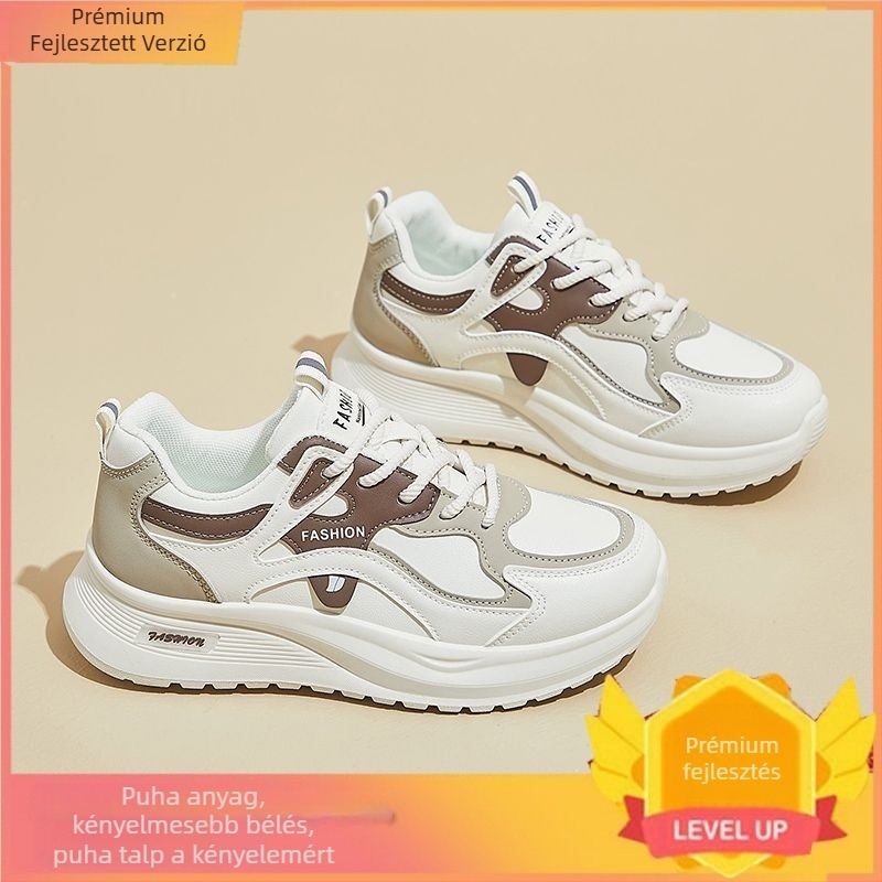 Női Dad Shoes, Szintetikus bőr Felső, Könnyű, 3–5 cm-es Vastag Platform, Légáteresztő Hálózatos Belső, Injektált Gumitalp