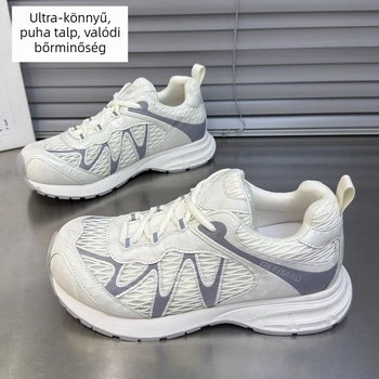 Női dad shoes raffia felsőrésszel, vastag talppal, fűzős záródás, alacsony szárú, gumi talppal