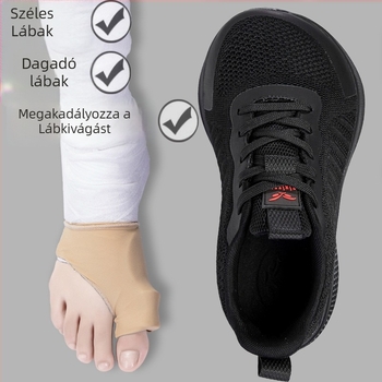 Uniszex széles lábfejű futócipő, textil felsőrész, kerek orr, elülső fűzőzárás, 2025-őszi megjelenés