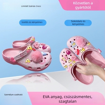 Uniszex EVA Crocs-stílusú szandálok, csúszásmentes, vastag talp, kerek orr, nyár