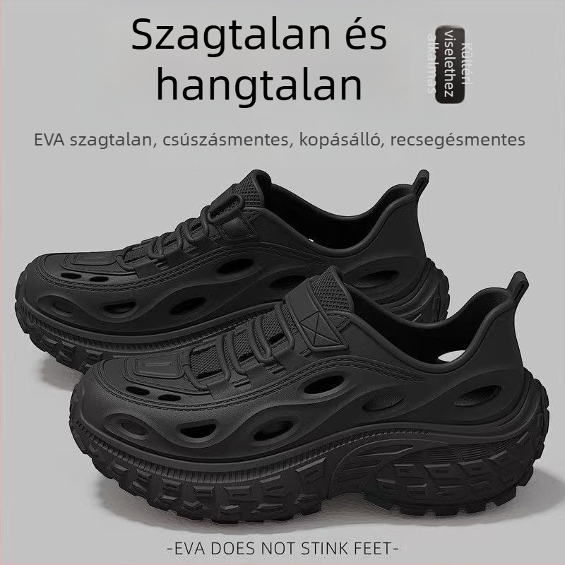 Folyóparti túracipő, Uniszex, EVA felsőrész és EVA talp, 3 cm talpvastagság, injektált talp.
