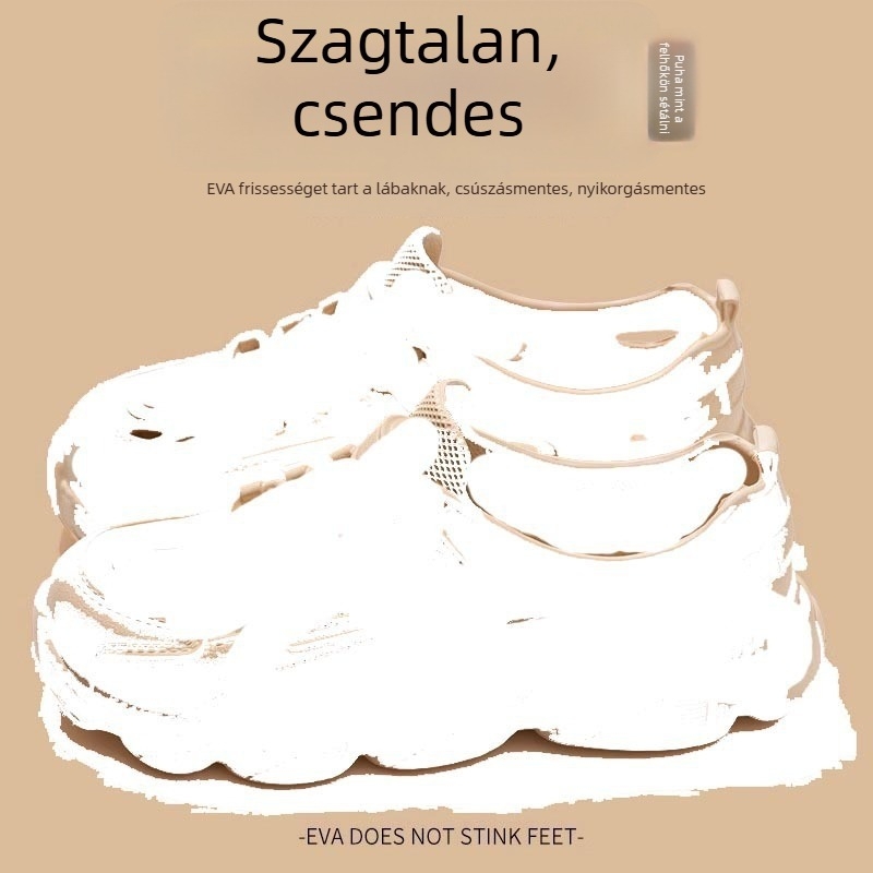 Folyóparti túracipő, Uniszex, EVA felsőrész és EVA talp, 3 cm talpvastagság, injektált talp.