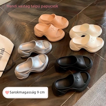 Női vastag talpú papucs keresztpántos strandpapucs