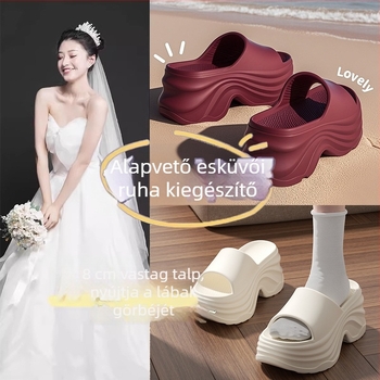 Női platform szandálok, vastag talppal, EVA kivitelezés, nyitott orr, utcai stílus, 8 cm magasság
