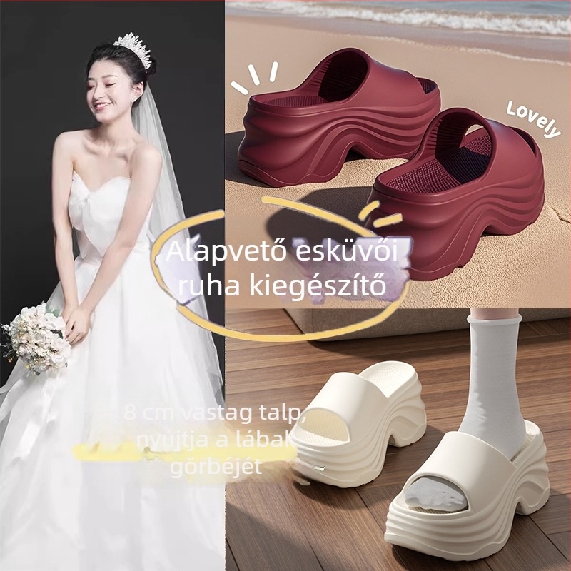 Női platform szandálok, vastag talppal, EVA kivitelezés, nyitott orr, utcai stílus, 8 cm magasság