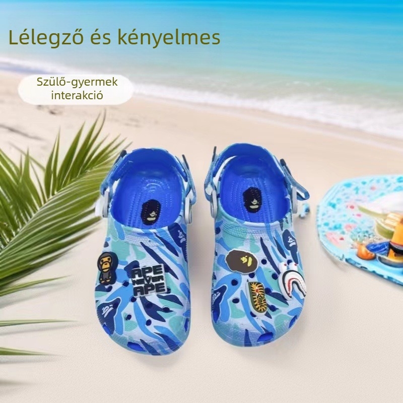 Uniszex EVA strandcipő kamuflázzal, csúszásmentes puha talppal, 3 cm+ vastagság