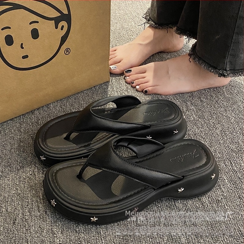 Női flip-flop papucs, vastag talppal, Y2K-stílusú, nyárra és a strandhoz