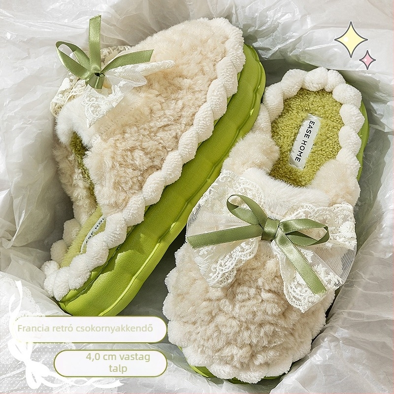 Alice Női masnis papucs – EVA felsőrész, EVA talp, anti-slip, kopásálló, talp vastagsága 0–3 cm.