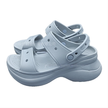 Női vastag talpú klumpa dupla pánttal, csúszásmentes zárt orrú platformos papucs, 6 cm magas