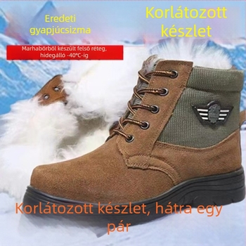 Uniszex téli hócipő prémes felsőrésszel, gumitalppal, magas szárú, vastag bélés