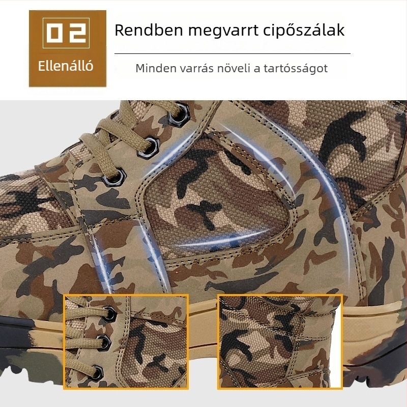 Férfi téli hócipő gyapjú bélésű, kockás mintázatú, elöl fűzővel, csúszásmentes gumitalp