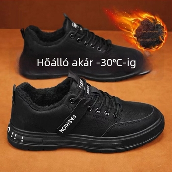 Férfi téli munkacipő PU felsőrész, PVC talp, fűzőkkel, kerek orr, sík sarok