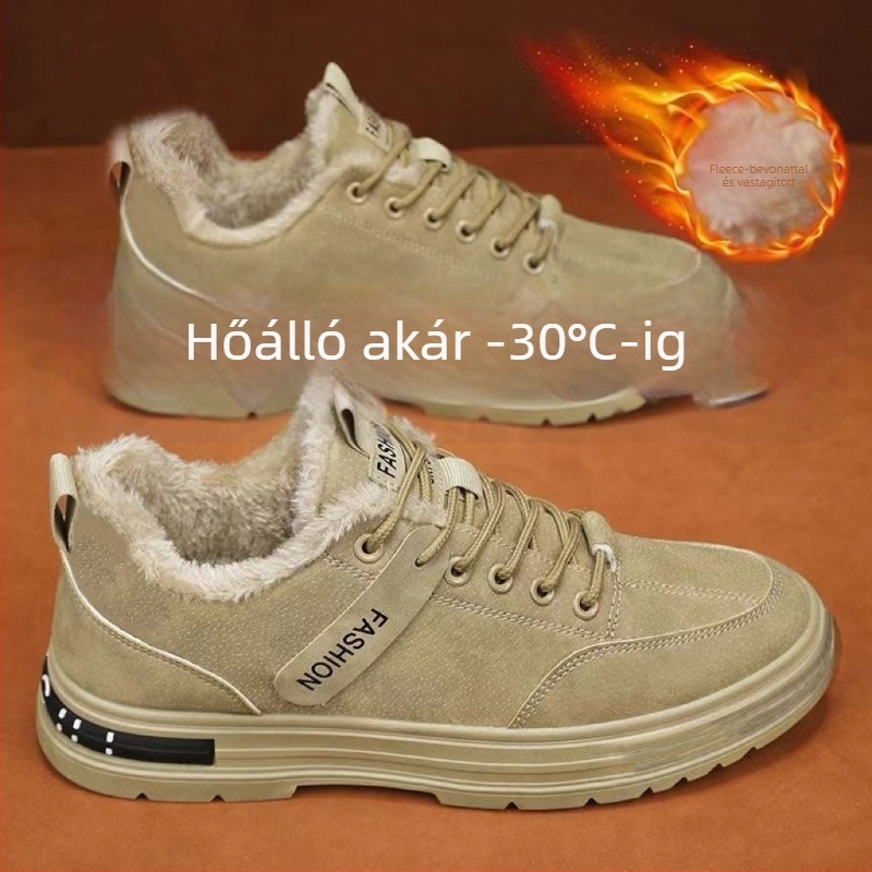 Férfi téli munkacipő PU felsőrész, PVC talp, fűzőkkel, kerek orr, sík sarok