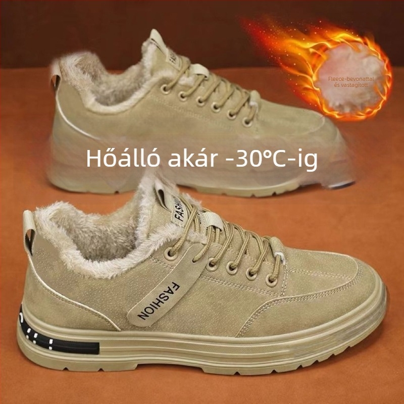 Férfi téli munkacipő PU felsőrész, PVC talp, fűzőkkel, kerek orr, sík sarok