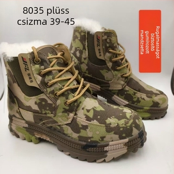 Férfi hócipő gyapjú béléssel, magas szárú, téli, csúszásmentes gumitalpú