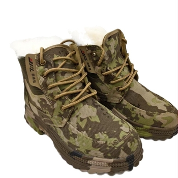 Férfi hócipő gyapjú béléssel, magas szárú, téli, csúszásmentes gumitalpú