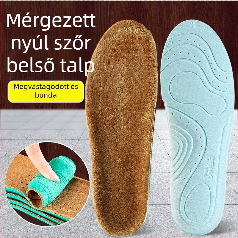 Téli csizma talpbetét – fleece bevonat, lélegző; modell XY39; anyag: Dali cotton + long hair crystal velvet; teljes talpbetét