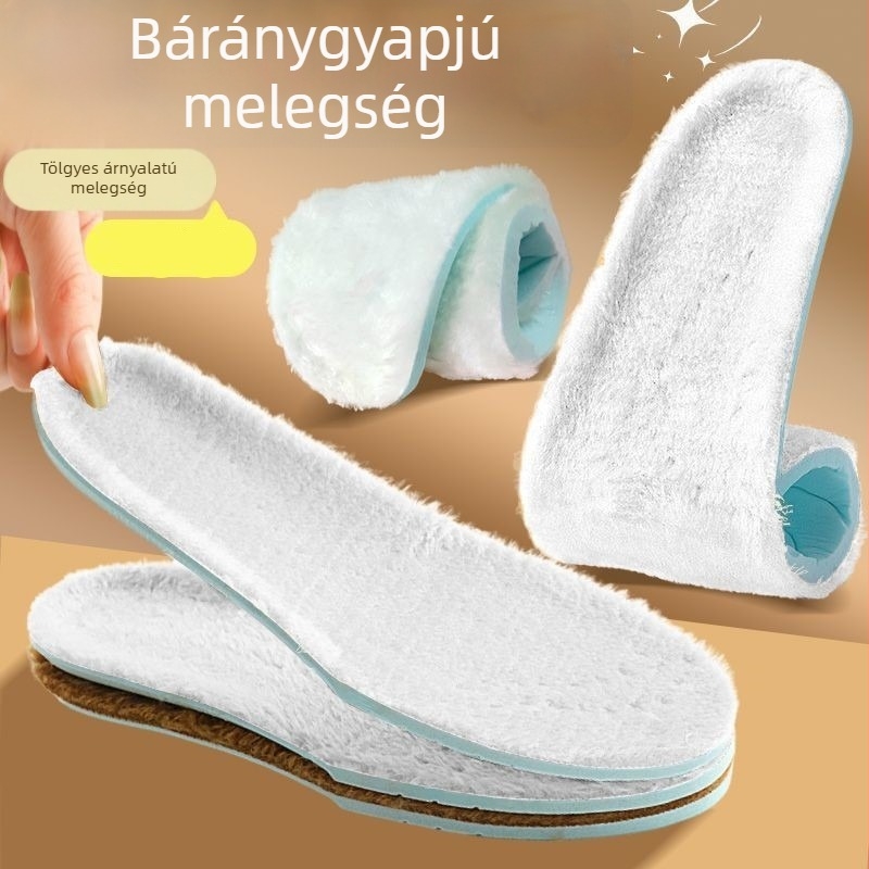 Téli csizma talpbetét – fleece bevonat, lélegző; modell XY39; anyag: Dali cotton + long hair crystal velvet; teljes talpbetét