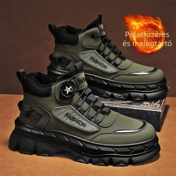 Férfi Martin téli bakancs, fleece béléssel, vízálló, csúszásmentes gumitalp, előre fűzős, középmagas szár