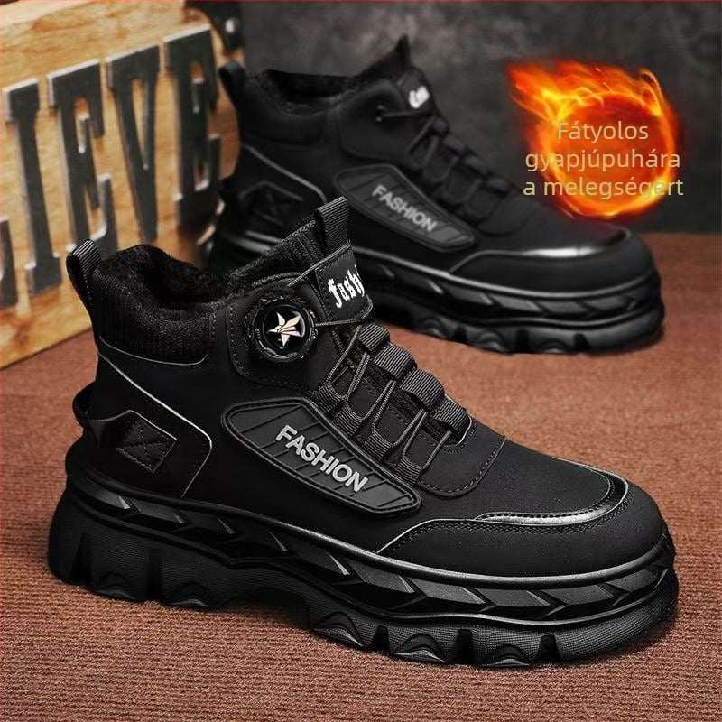 Férfi Martin téli bakancs, fleece béléssel, vízálló, csúszásmentes gumitalp, előre fűzős, középmagas szár