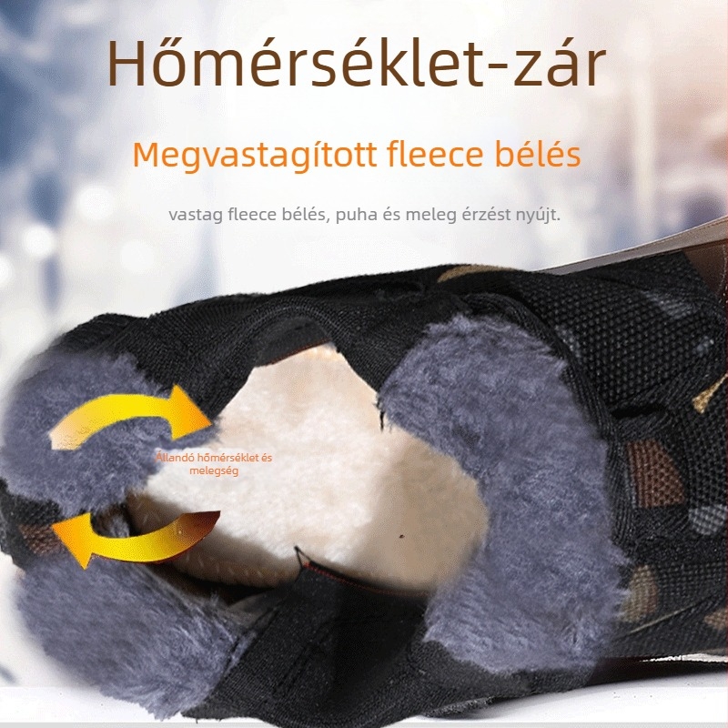Uniszex téli papucs melegen bélelt, vászon felsőrész, gumírozott talp, kerek orr