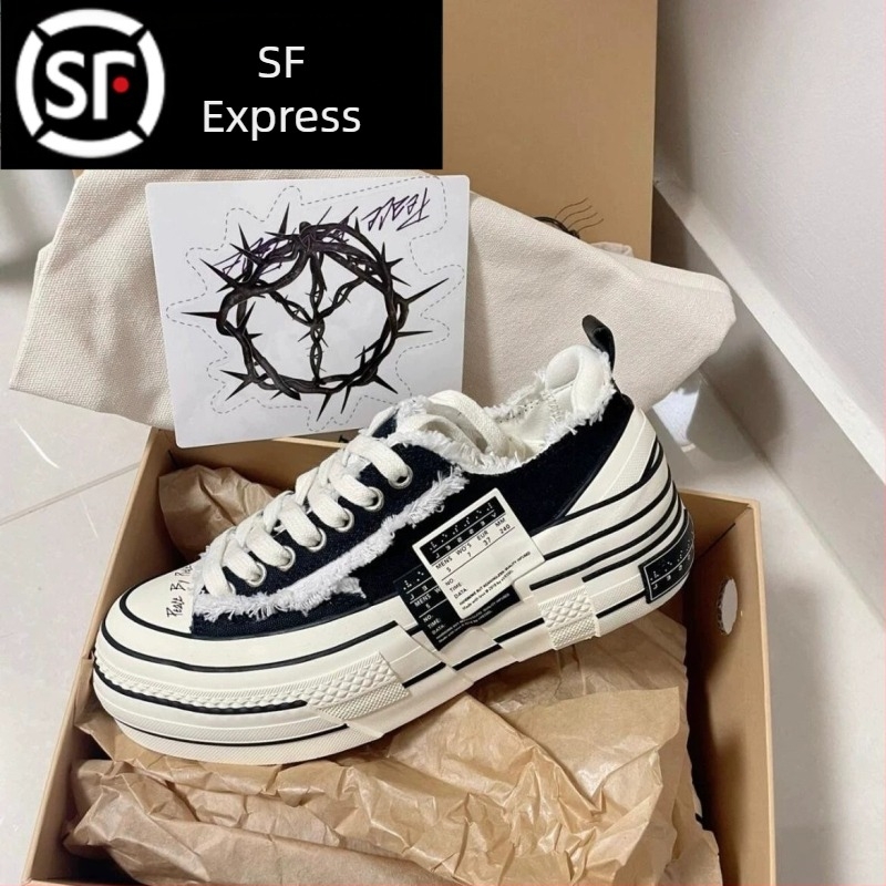 Beggar cipő, vászon felső rész, Unisex, Vastag platform, Elülső fűzés, Vulkanizált gumitalp, Sarokmagasság 6-8 cm
