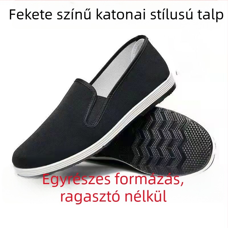 Férfi vászon cipő, kerek orrú, alacsony felső rész, 1–3 cm sarkú, gumitalp
