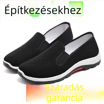 Férfi hegymászó cipő slip-on stílusban — vászon felsőrész, injektált talp, textil talptalp, alacsony sarok 1–3 cm