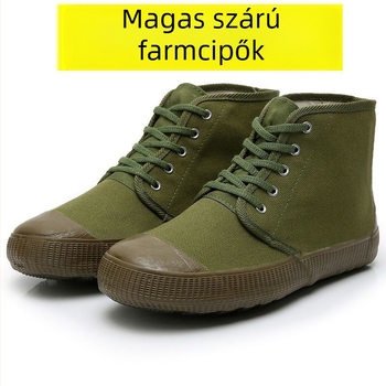 Munkás edzőcipő vászonfelsővel, gumitalppal, kopásálló, fűzőzáródás