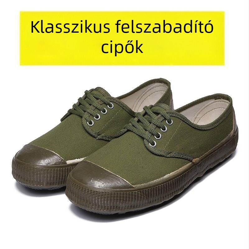 Munkás edzőcipő vászonfelsővel, gumitalppal, kopásálló, fűzőzáródás