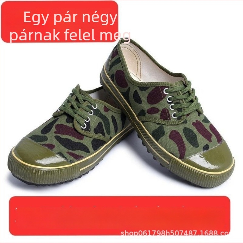 Munkás edzőcipő vászonfelsővel, gumitalppal, kopásálló, fűzőzáródás