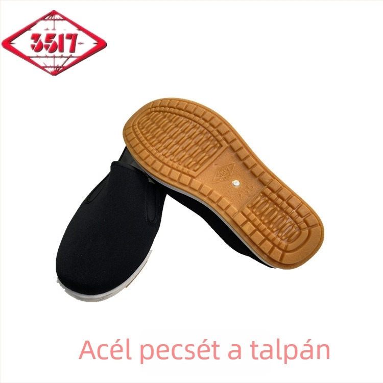 Férfi vászoncipő, kerek orr, alacsony felsőrész, lélegző PVC talp