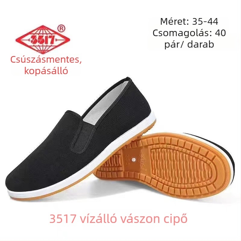 Férfi vászoncipő, kerek orr, alacsony felsőrész, lélegző PVC talp