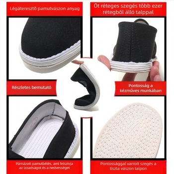Textil lapos cipő Slip-On, kerek orr, alacsony felső rész, lélegző belső, többszörös rétegű talp
