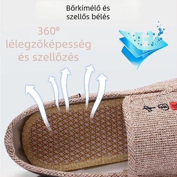 Férfi vászon slip-on mindennapi cipő, talp marháinak ínából készült, lélegző, kopásálló, kerek orr, alacsony profil