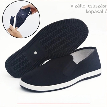 Vászon slip‑on cipő, vízálló, lélegző, uniszex, alacsony felső rész, textilbélés