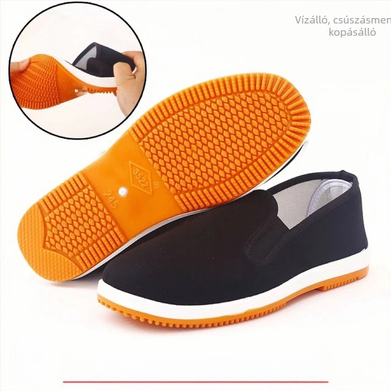 Vászon slip‑on cipő, vízálló, lélegző, uniszex, alacsony felső rész, textilbélés