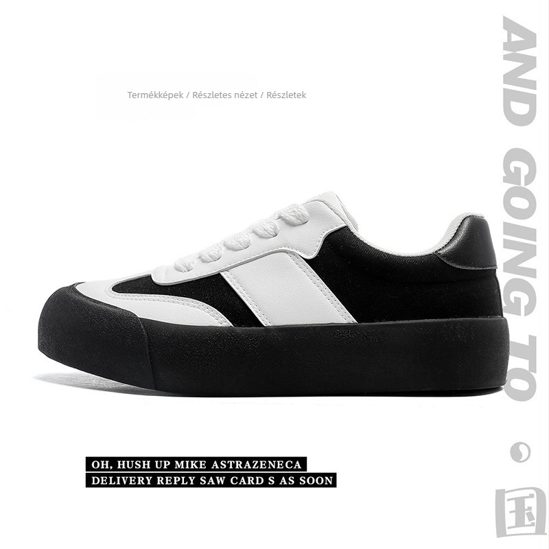 Férfi alacsony profilú vászon tornacipő vulkanizált gumitalppal, fűzős záródás, kerek orr