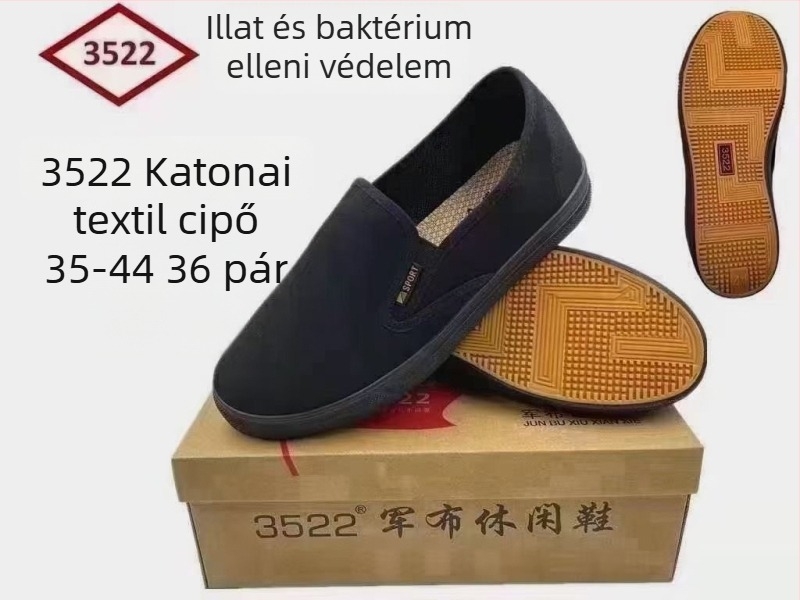 Uniszex vászoncipők alacsony felső résszel, légáteresztő textil talpbetéttel és gumitalppal