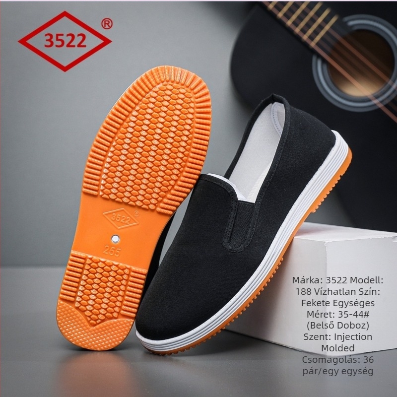 Uniszex vászoncipők alacsony felső résszel, légáteresztő textil talpbetéttel és gumitalppal