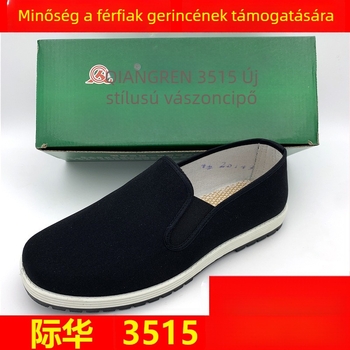 Uniszex vászon munkás cipő, slip-on elasztikus pánttal — lélegző, kopásálló, gumitalp