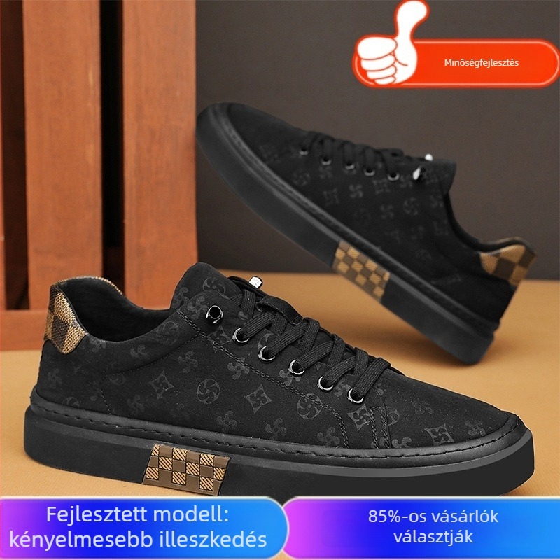 Férfi vászon cipő, mindennapi stílus, kerek orr, felső rész vászonból, alacsony sarka 1–3 cm, műanyag talp