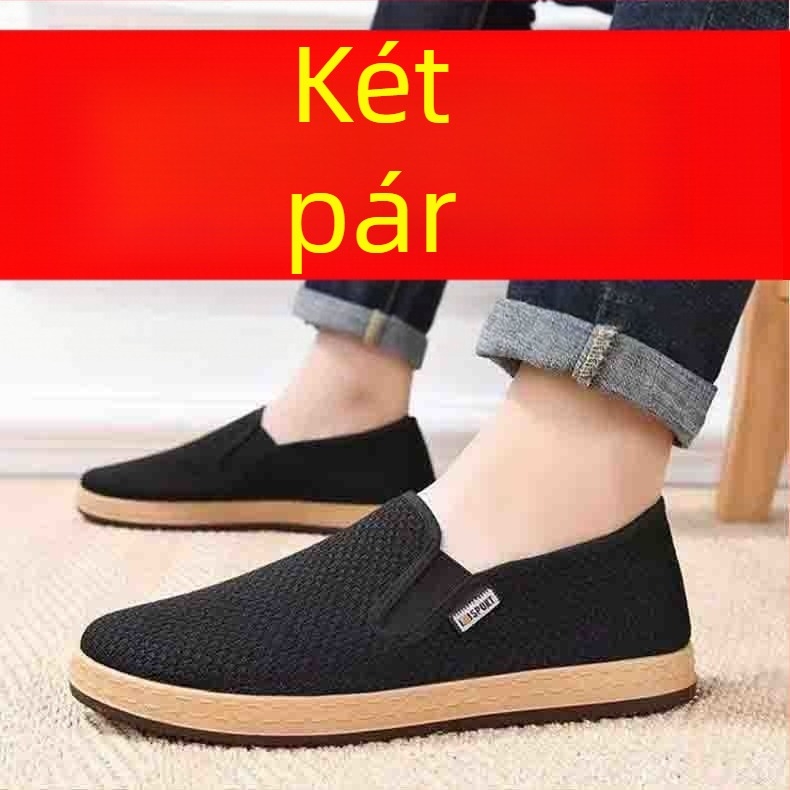 Textil slip-on cipő, rugalmas felsőrész, gumírozott talp, alacsony sarkú 1–3 cm, nyári mindennapi viselet