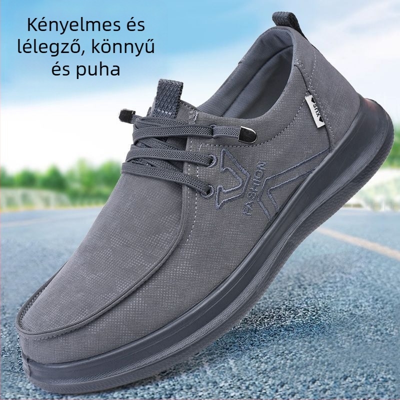 Női vászon casual cipő, kerek orr, alacsony felső rész, lélegző háló bélés, habgumiból készült talp