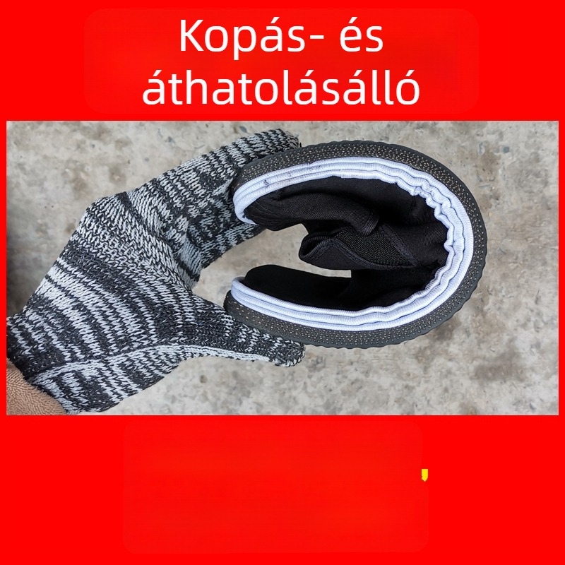 Férfi munkacipő pamut felsőrész, kerek orrú, műanyag talp, varrott szerkezet